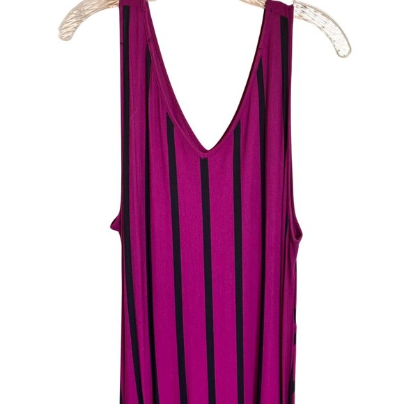 Lane Bryant Size 14/16 Purple Black Striped High-Low Dress - Picture 5 of 11